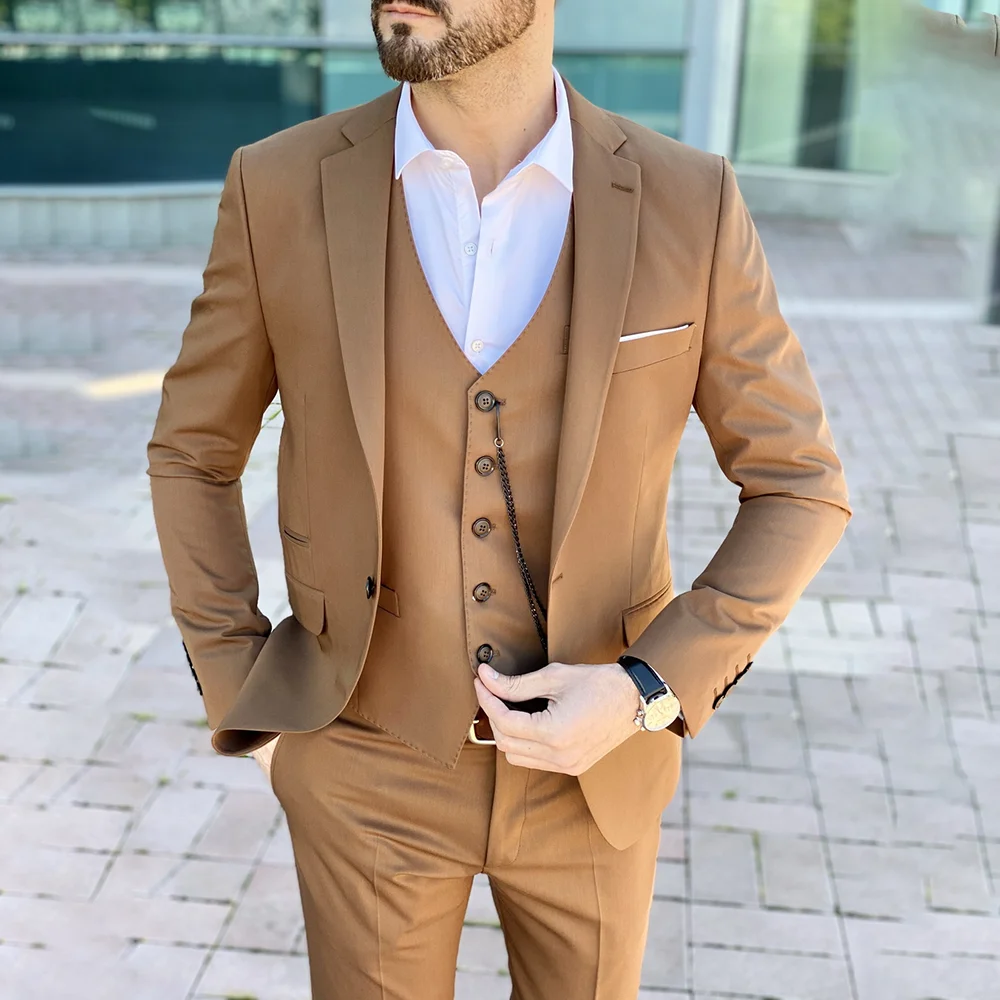 Modish Notch Lapel Men's Suits 3 Piece Formal Handsome Single Button Tailor-Made Evening Party Office Work Wear Male Outfits
Modish Notch Lapel Men's Suits 3 Piece Formal Handsome Single Button Tailor-Made Evening Party Office Work Wear Male Outfits