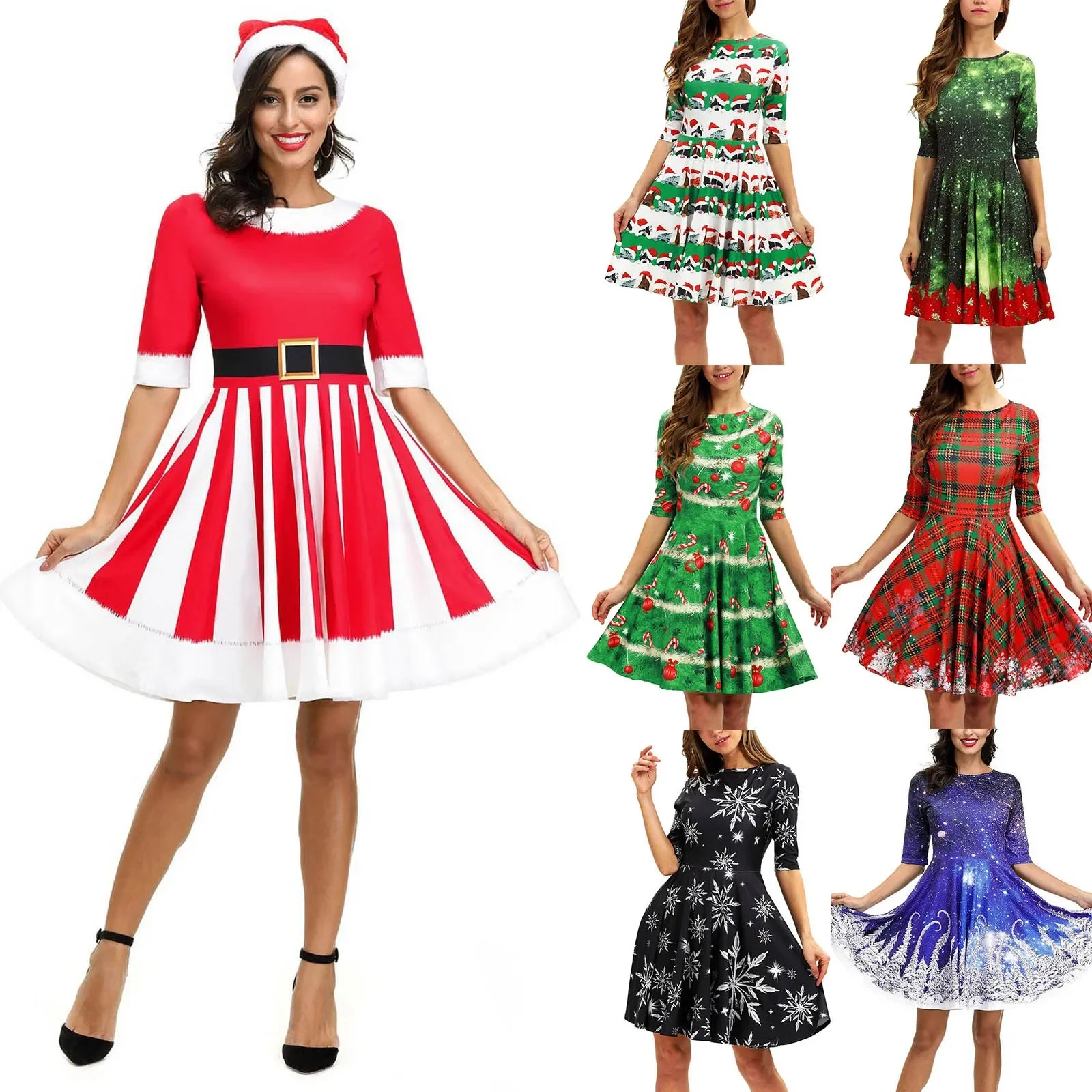 Women's Ugly Christmas Dress Christmas Cat Dog Printed Holiday Party Elegant Xmas Dress Casual A Line Flared Midi Dress Robe
Women's Ugly Christmas Dress Christmas Cat Dog Printed Holiday Party Elegant Xmas Dress Casual A Line Flared Midi Dress Robe