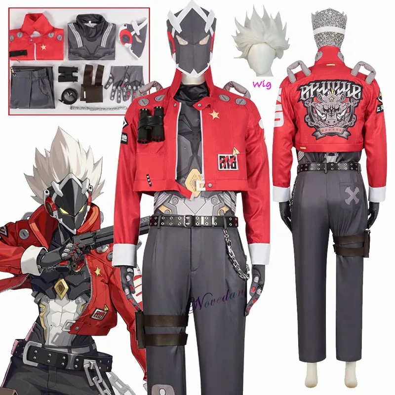 Anime Game ZZZ Zenless Zone Zero Cosplay Billy the Kid Cosplay Costume Red Uniform Mask Wig Suit Carnival Party Outfit Men Boy
Anime Game ZZZ Zenless Zone Zero Cosplay Billy the Kid Cosplay Costume Red Uniform Mask Wig Suit Carnival Party Outfit Men Boy