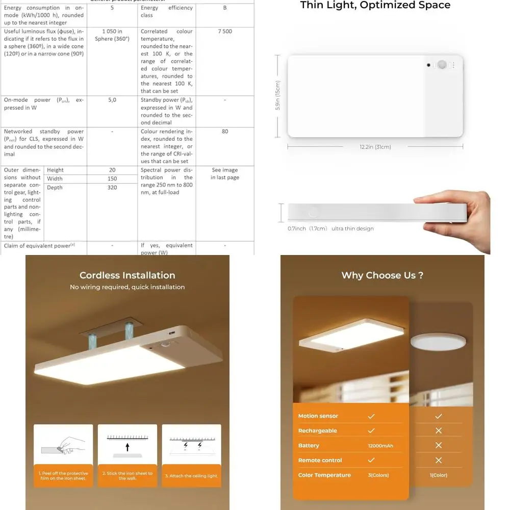 Усовершенствованный перезаряжаемый светодиодный светильник с датчиком движения, аккумулятор 12000 мАч, идеально подходит для ванной, шкафа, кладовой, гаража, с пультом дистанционного управления
Усовершенствованный перезаряжаемый светодиодный светильник с датчиком движения, аккумулятор 12000 мАч, идеально подходит для ванной, шкафа, кладовой, гаража, с пультом дистанционного управления
