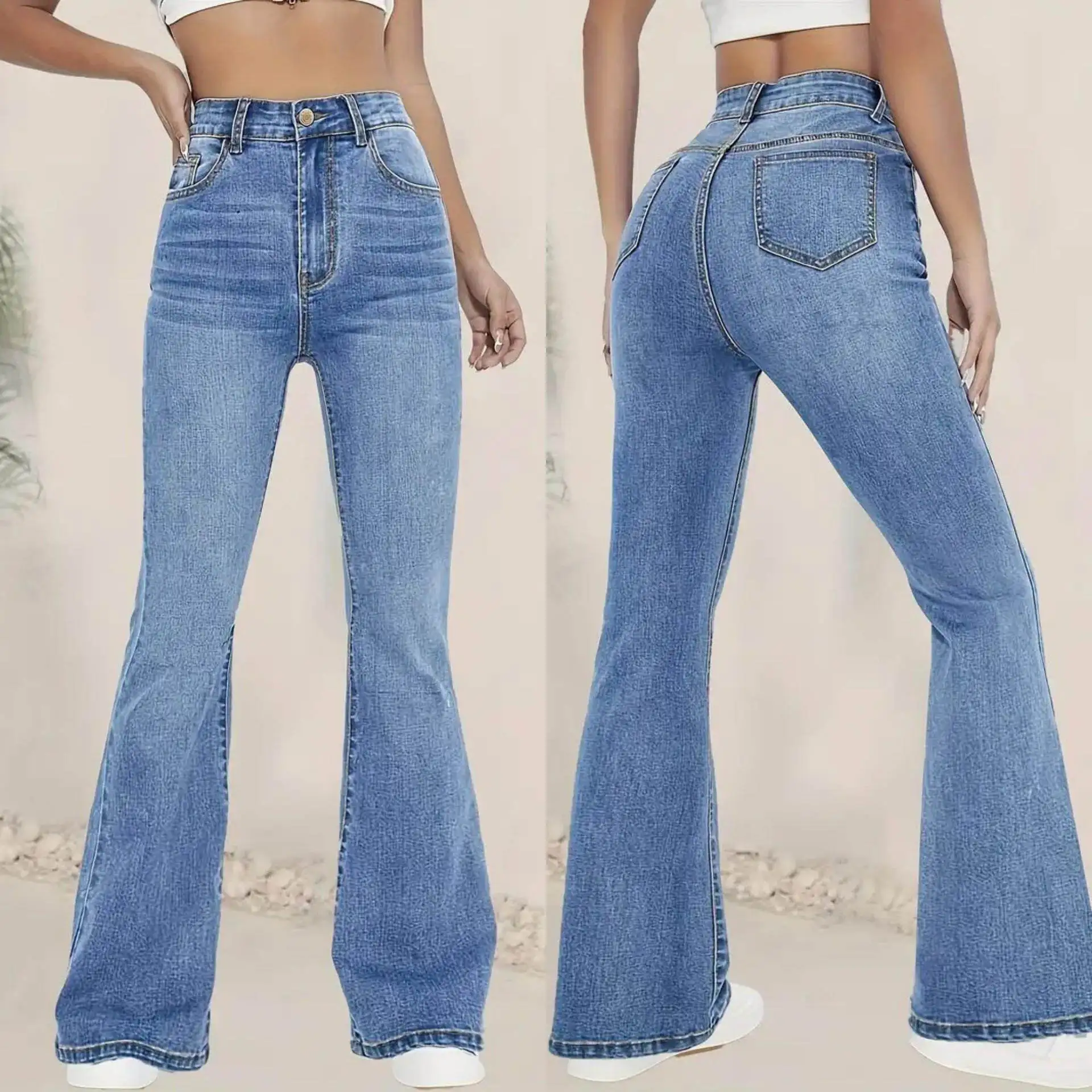 Women's High Waist Slim Fit Elastic Micro Flare Jeans Fashionable Versatile Long Pants Autumn Season Seven Quarter Sleeve
Women's High Waist Slim Fit Elastic Micro Flare Jeans Fashionable Versatile Long Pants Autumn Season Seven Quarter Sleeve