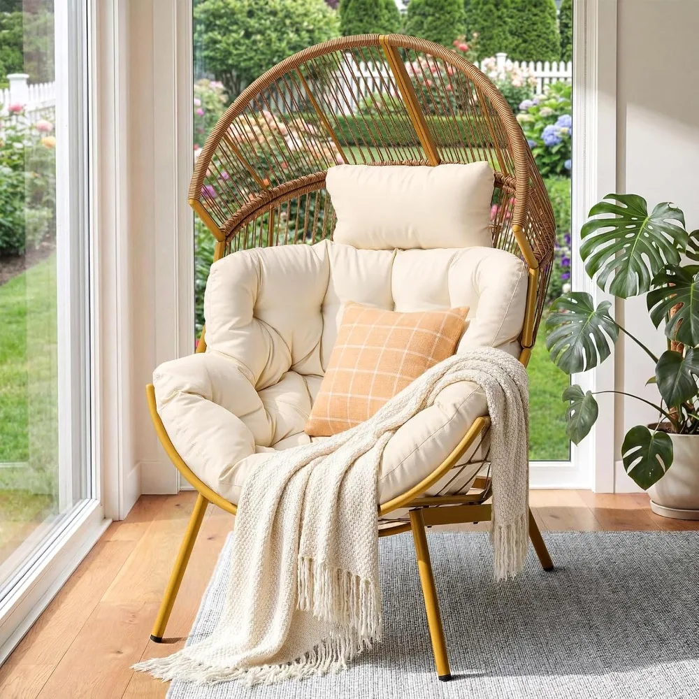 Egg Chair for Outdoor & Indoor, Patio Wicker Chair with Thick Cushion, Oversized Rattan Chairs, Customized
Egg Chair for Outdoor & Indoor, Patio Wicker Chair with Thick Cushion, Oversized Rattan Chairs, Customized