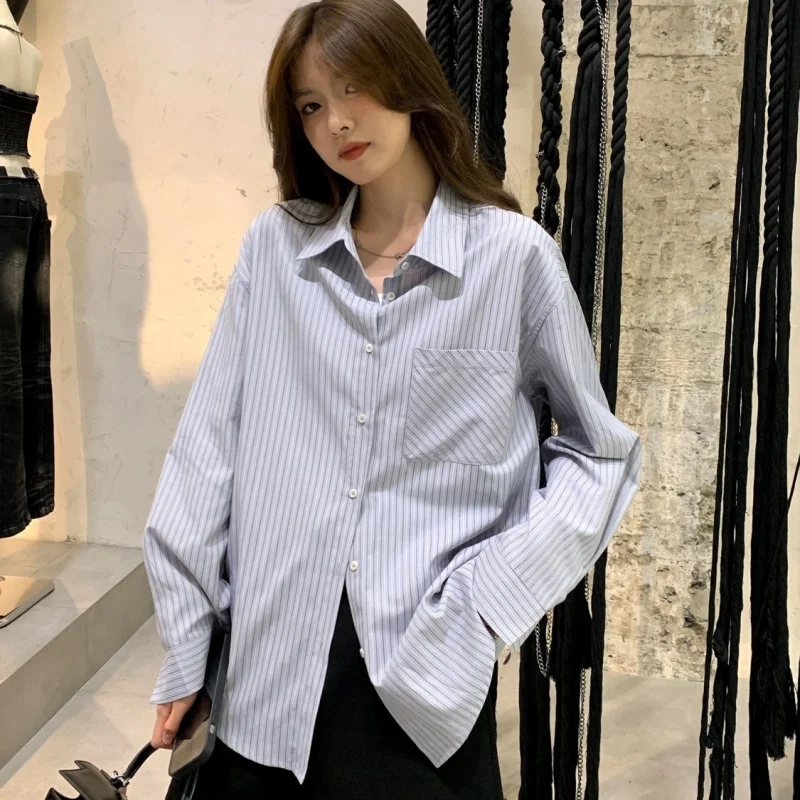 Ladies Tops and Blouses 2025 Striped Casual Shirt Female Loose Long Sleeve Tops Elegant Women's Social Blouse
Ladies Tops and Blouses 2025 Striped Casual Shirt Female Loose Long Sleeve Tops Elegant Women's Social Blouse