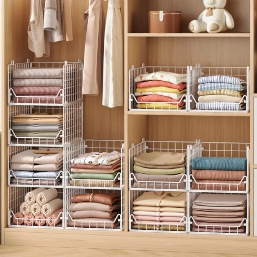 Closet Shelf Organizer, Metal Stackable Closet Organizers and Storage, Clothes Storage Bins, Shelf Organizer Basket, Folded She
Closet Shelf Organizer, Metal Stackable Closet Organizers and Storage, Clothes Storage Bins, Shelf Organizer Basket, Folded She