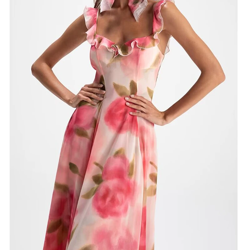 Tie Dye Flower Print Sling Long Dress For Women 2024 Sexy Sleeveless V Neck Summer Holiday Dresses Maxi Robe
Tie Dye Flower Print Sling Long Dress For Women 2024 Sexy Sleeveless V Neck Summer Holiday Dresses Maxi Robe
