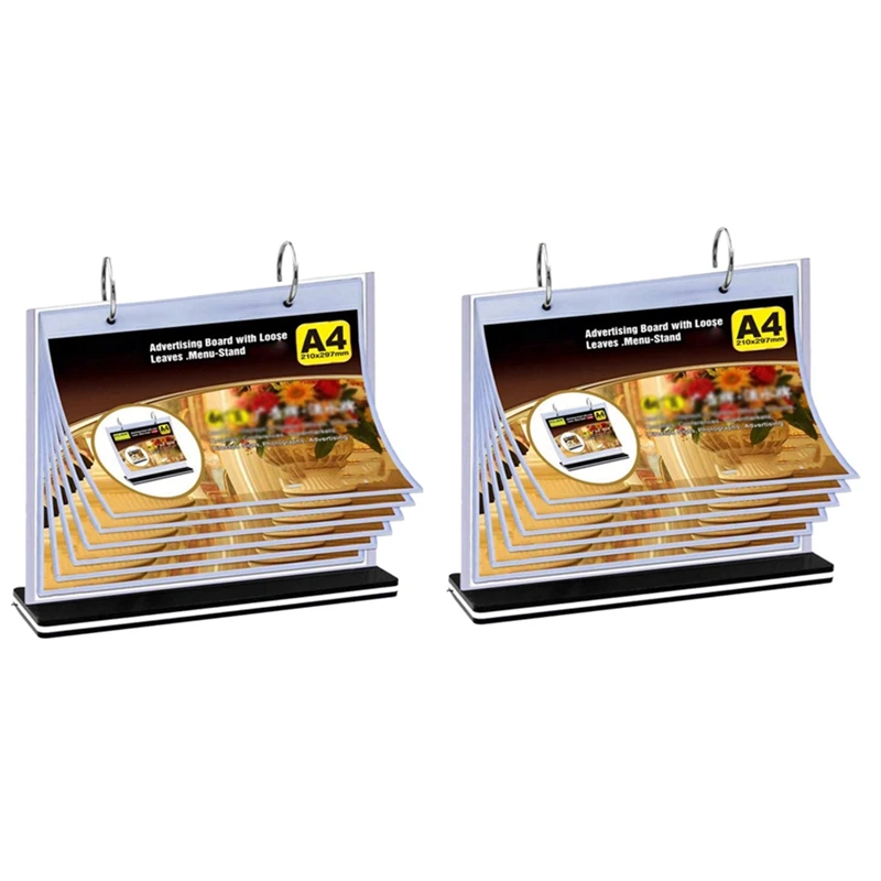 2X A4 Flip Table Menu Stand Multi-Page Table Card Rack Menu Display Stand Menu Holder
2X A4 Flip Table Menu Stand Multi-Page Table Card Rack Menu Display Stand Menu Holder