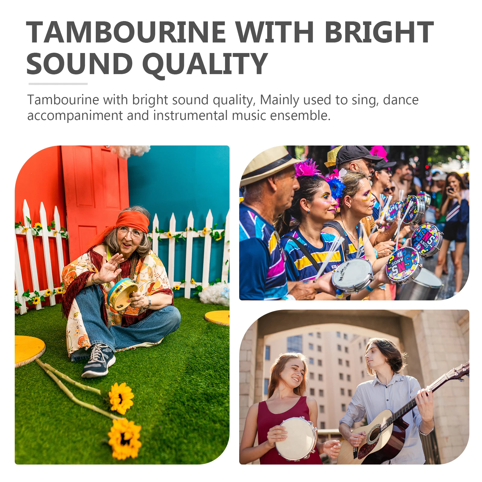 4 Pcs Wooden Tambourine Ring Musical Rhythm Single Row Hand Bell Toy Percussion Drum
4 Pcs Wooden Tambourine Ring Musical Rhythm Single Row Hand Bell Toy Percussion Drum