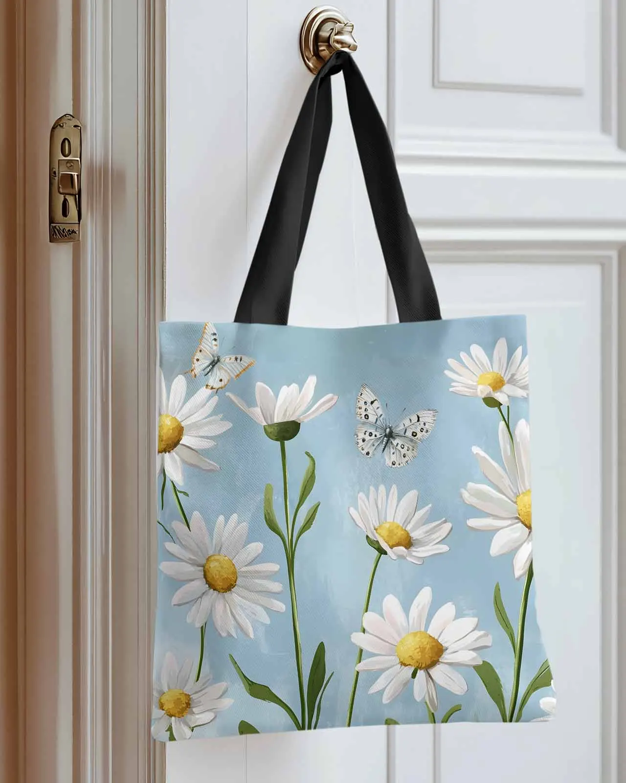 Spring White Daisy Butterfly Canvas Bag Handbag Oxford Cloth Eco Shopping Storage Bag for Home Use
Spring White Daisy Butterfly Canvas Bag Handbag Oxford Cloth Eco Shopping Storage Bag for Home Use
