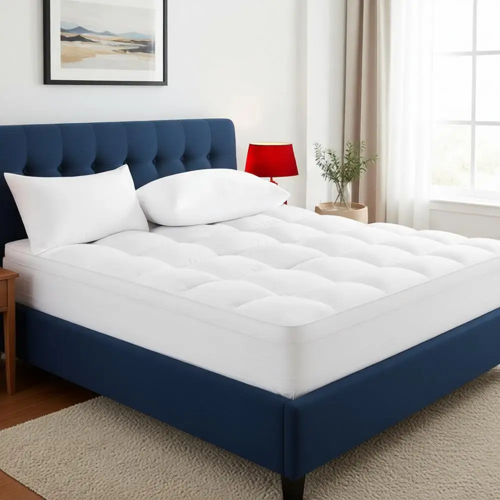 Queen Size Cooling Mattress Pad Cover with Pillow Top and 3D Down Alternative Fill
Queen Size Cooling Mattress Pad Cover with Pillow Top and 3D Down Alternative Fill