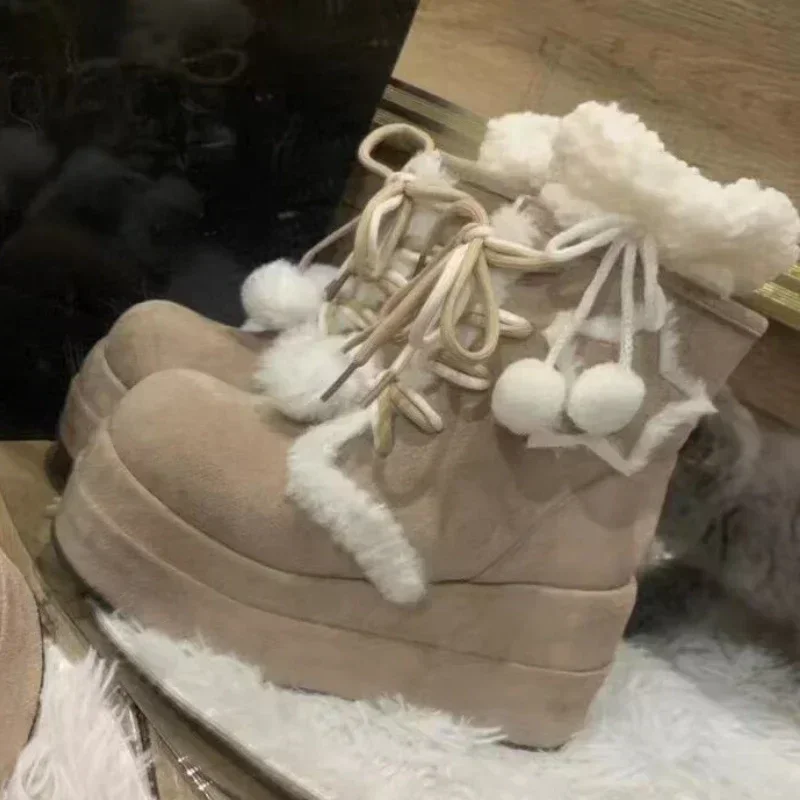 Shoes for Women 2025 High Quality Lace Up Women's Boots Winter Round Toe Plush Fleece for Warmth Middle Barrel Fashion Boots
Shoes for Women 2025 High Quality Lace Up Women's Boots Winter Round Toe Plush Fleece for Warmth Middle Barrel Fashion Boots