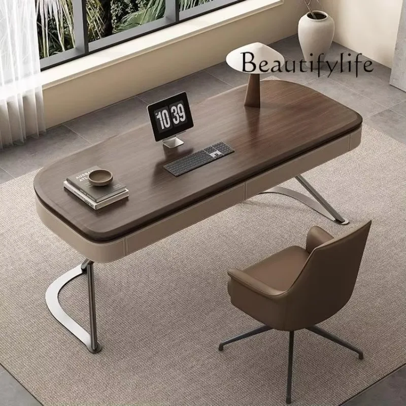 X Modern Minimalist Desk Designer Saddle Leather Desk Premium Computer Desk Antique Home Study Table
X Modern Minimalist Desk Designer Saddle Leather Desk Premium Computer Desk Antique Home Study Table