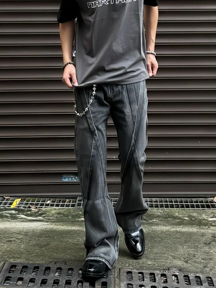 Waed Deep ey Slim Fit Straight Leg Jeans Men's Faion Loose Long Pants High Street Design American Sle Casual Trousers
Waed Deep ey Slim Fit Straight Leg Jeans Men's Faion Loose Long Pants High Street Design American Sle Casual Trousers