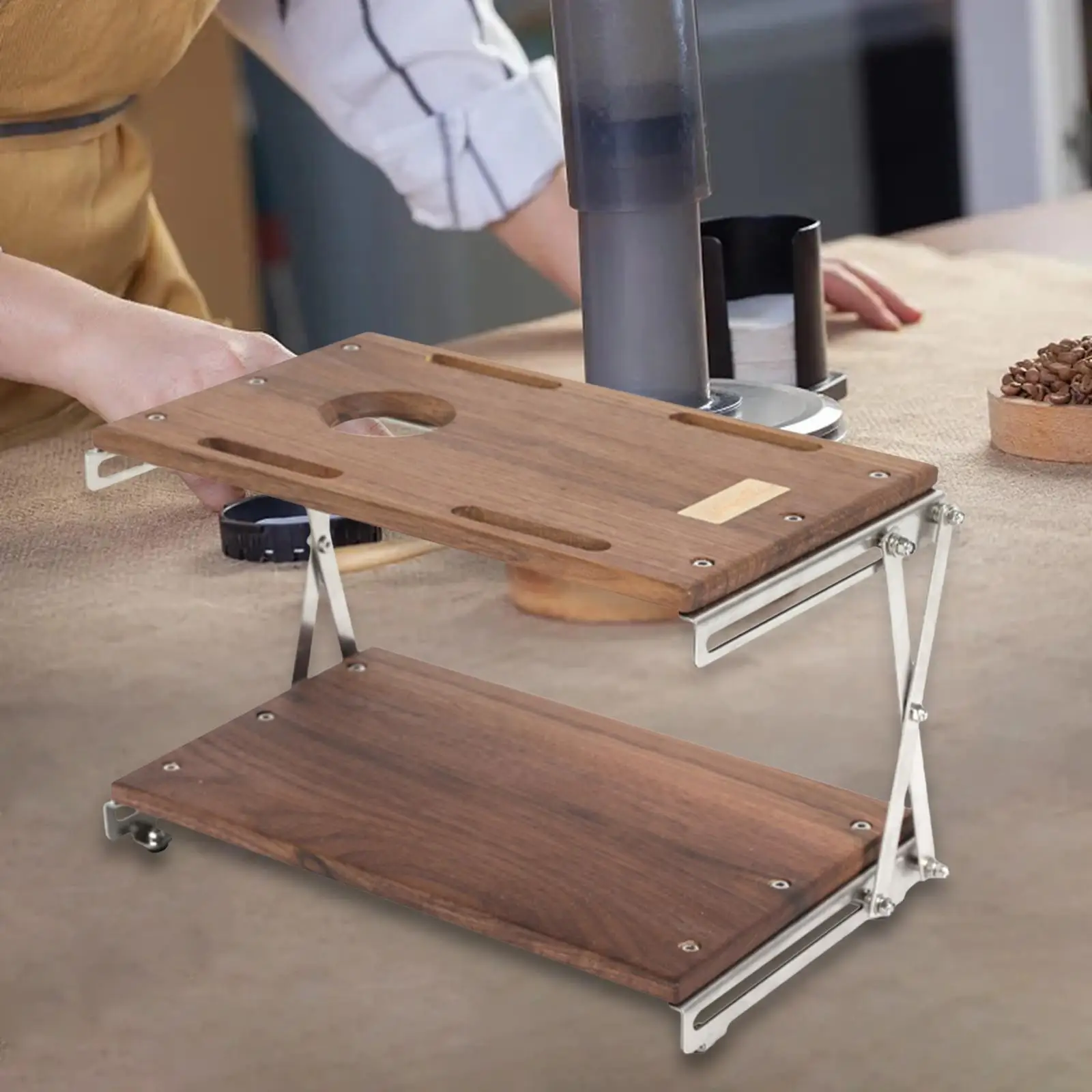 Camping Shelf Rack Kitchen Wooden Lightweight Stainless Steel Frame for Picnic Tables Portable BBQ Folding Desktop Storage Rack
Camping Shelf Rack Kitchen Wooden Lightweight Stainless Steel Frame for Picnic Tables Portable BBQ Folding Desktop Storage Rack