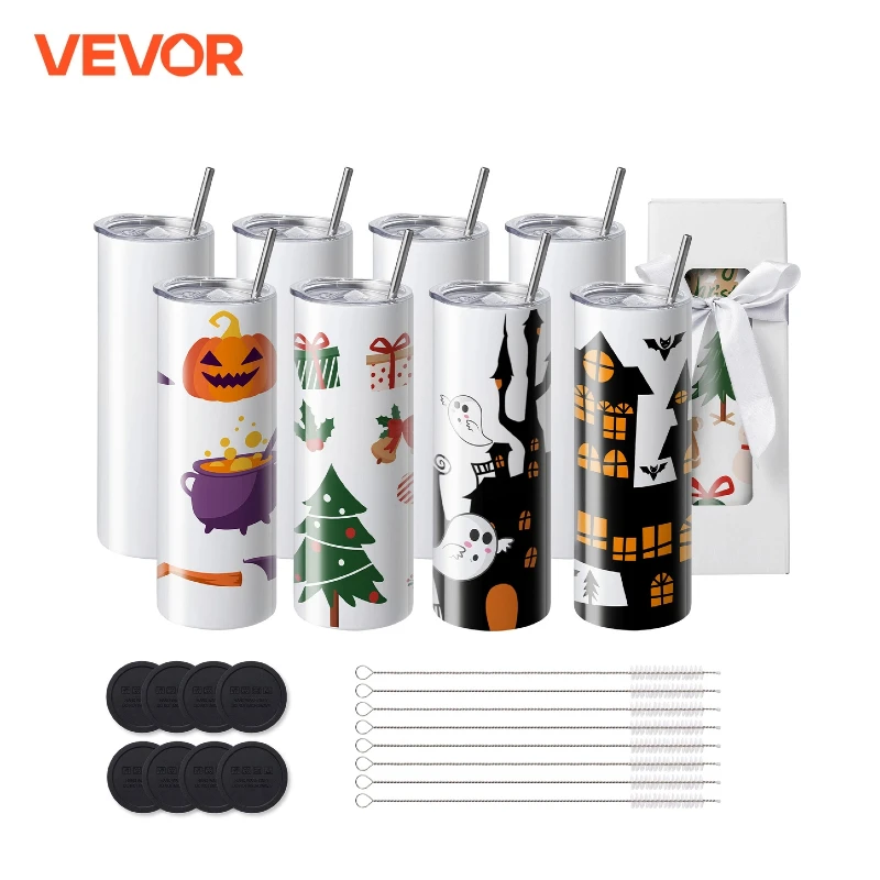 VEVOR 8/12/14/16/24/50PC Straight Sublimation Tumblers Blank Tumbler Bulk Stainless Steel Double Wall Tumbler Cups Heat Transfer
VEVOR 8/12/14/16/24/50PC Straight Sublimation Tumblers Blank Tumbler Bulk Stainless Steel Double Wall Tumbler Cups Heat Transfer