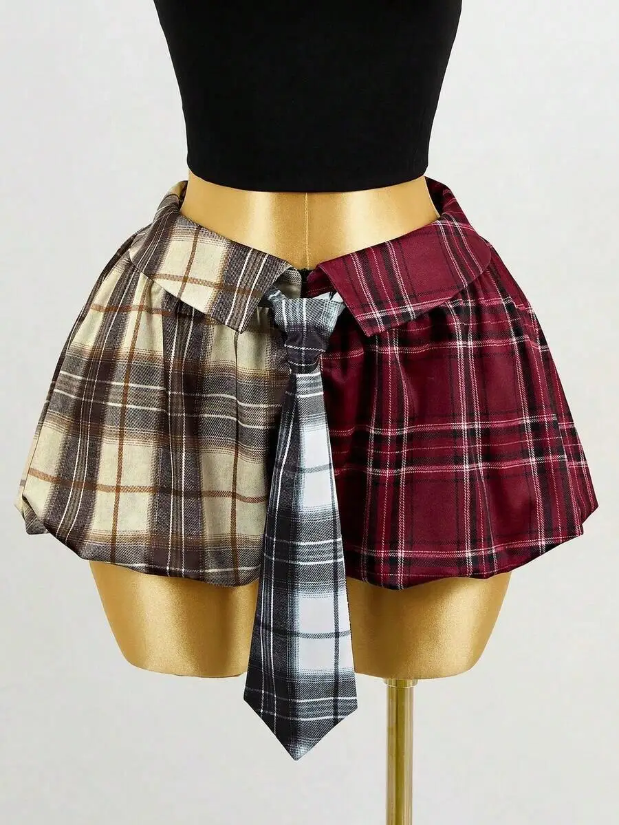 Womens Plaid Patchwork A-Line Flared Mini Skirt Casual Style
Womens Plaid Patchwork A-Line Flared Mini Skirt Casual Style