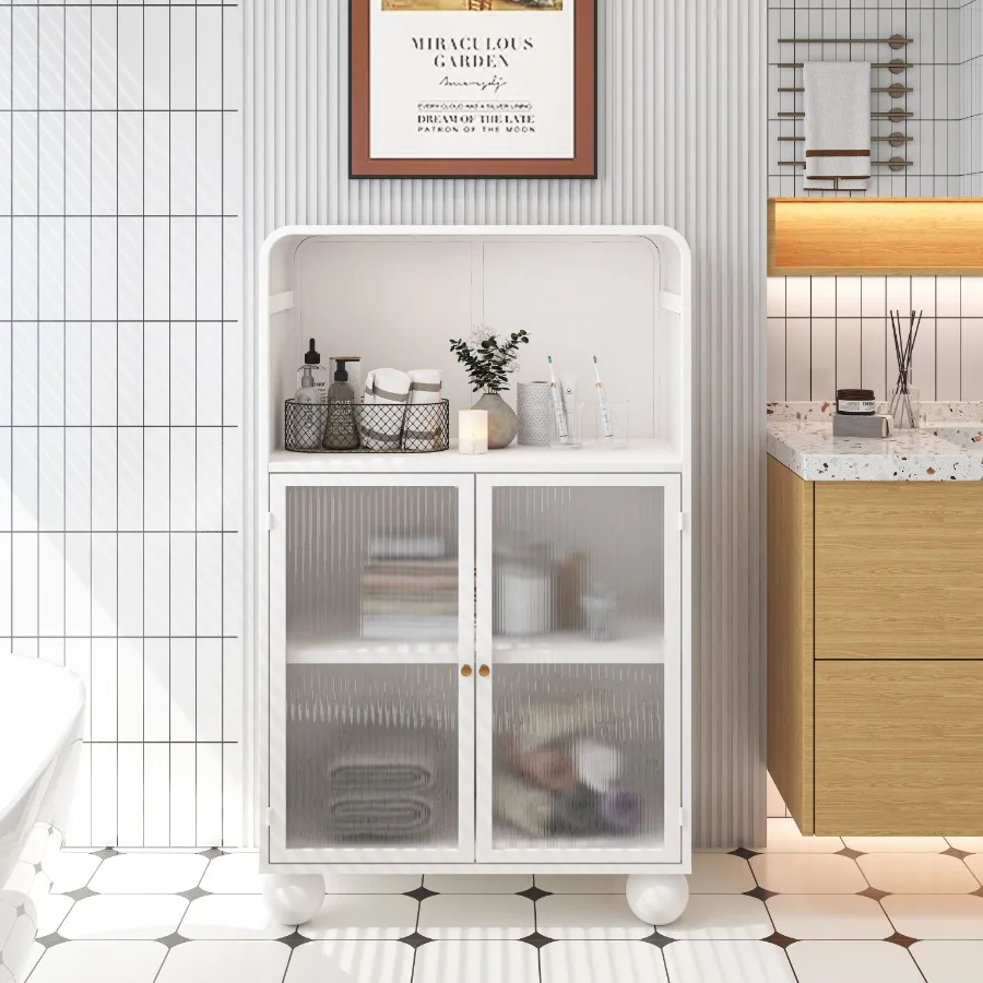 45.28 H Storage Cabinet Bathroom Floor Cabinet with Glass Door and Shelves Freestanding Display Storage Cabinet for Bathroom Li
45.28 H Storage Cabinet Bathroom Floor Cabinet with Glass Door and Shelves Freestanding Display Storage Cabinet for Bathroom Li