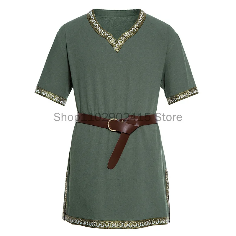 New Medieval Vintage Viking Pirate Tunic Shirts For Men Viking Short Sleeve Larp Cosplay Costume Warrior Norman Chevalier Tops
New Medieval Vintage Viking Pirate Tunic Shirts For Men Viking Short Sleeve Larp Cosplay Costume Warrior Norman Chevalier Tops