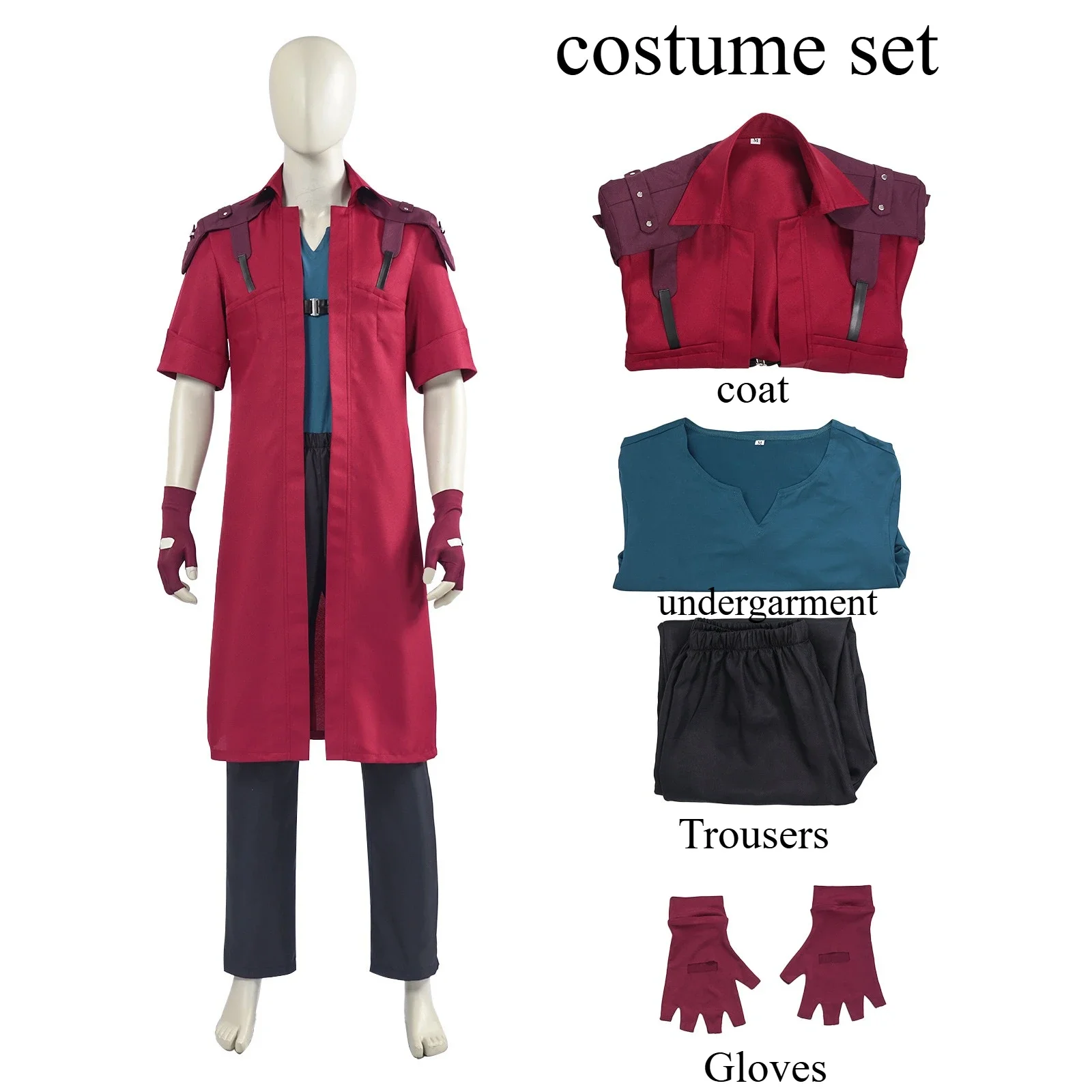 Anime Dante Devil May Cry Cosplay Coat Dante Cosplay Red Windbreaker Handsome Suit Halloween Wig Men Halloween Roleplay Suit
Anime Dante Devil May Cry Cosplay Coat Dante Cosplay Red Windbreaker Handsome Suit Halloween Wig Men Halloween Roleplay Suit