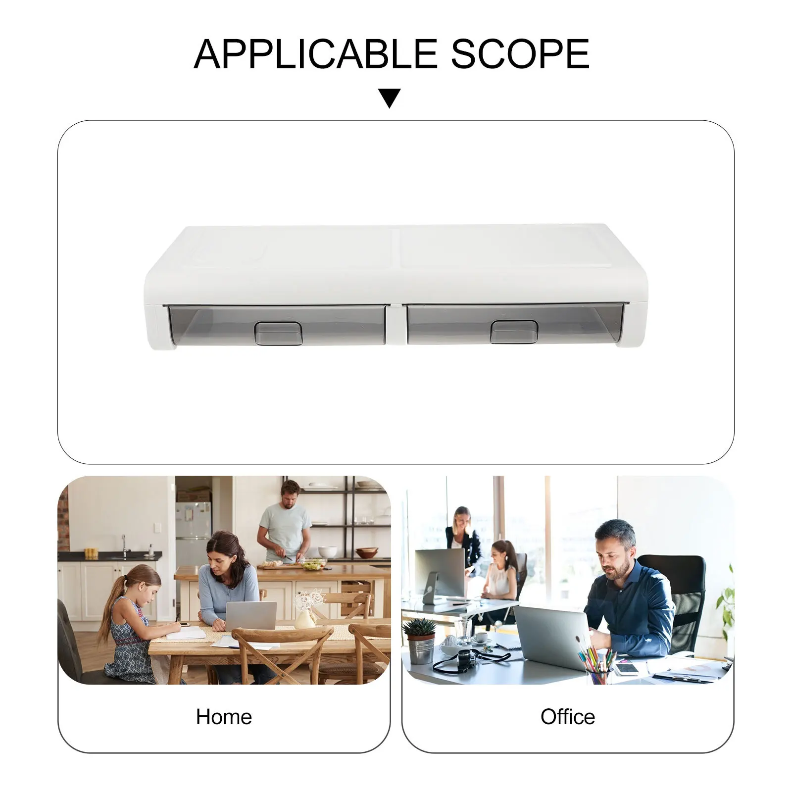 Computer Monitor Stand With Drawer Desktop Riser For Laptop Pc Ergonomic Office Workstation Screen Elevator Plastic