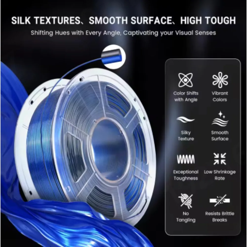 SUNLU Silk PLA Plus Filament 1.75mm 1KG Dual Tone Shiny Smooth Texture With Reusable Spool For FDM 3D Printer
SUNLU Silk PLA Plus Filament 1.75mm 1KG Dual Tone Shiny Smooth Texture With Reusable Spool For FDM 3D Printer
