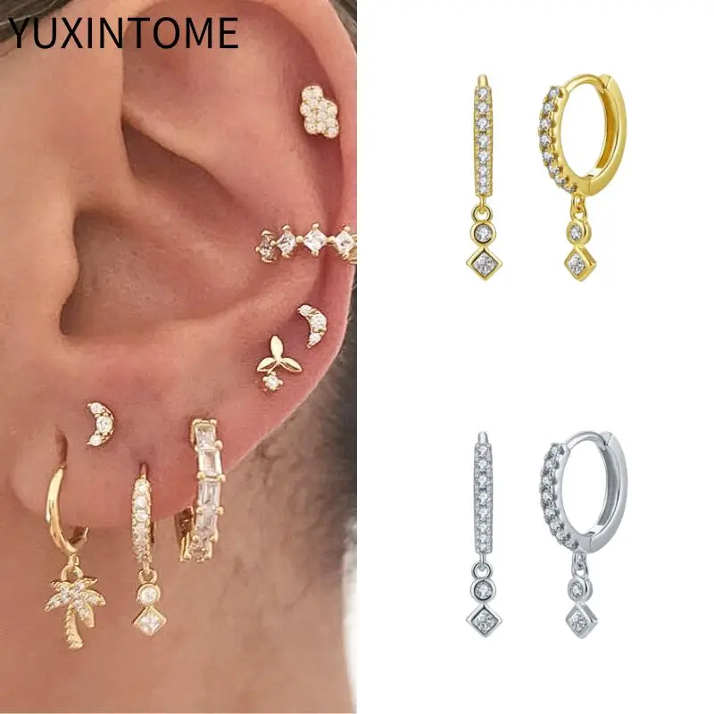 925 Sterling Silver Needle Simple Geometry Crystal Pendant Earrings For Women Pave Zircon Hoop Earrings Fashion Jewelry Gifts
925 Sterling Silver Needle Simple Geometry Crystal Pendant Earrings For Women Pave Zircon Hoop Earrings Fashion Jewelry Gifts