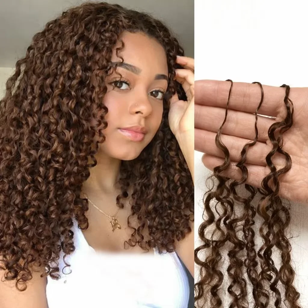 #4 Chocolate Brown Human Crochet Hair Extensions Small Spirals Curly Knotless Feather Crochet Braid Hair Pre-Separated Invisible
#4 Chocolate Brown Human Crochet Hair Extensions Small Spirals Curly Knotless Feather Crochet Braid Hair Pre-Separated Invisible