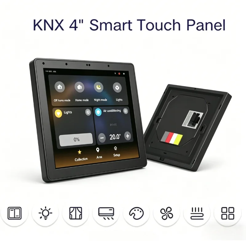 KNX Smart Wall-Mounted Touch Panel 4-Inch LCD - Universal 86-Type for Smart Home Control
KNX Smart Wall-Mounted Touch Panel 4-Inch LCD - Universal 86-Type for Smart Home Control