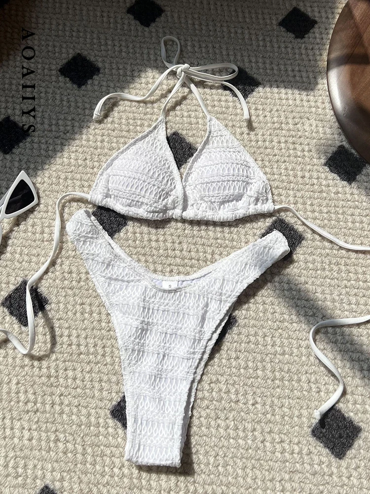 Aoaiiys Lace Up Halter Bikini Set Women Sexy Swimsuit Two Pieces White Swimwear Bathing Suit Summer Fashion Swimming Beachwear
Aoaiiys Lace Up Halter Bikini Set Women Sexy Swimsuit Two Pieces White Swimwear Bathing Suit Summer Fashion Swimming Beachwear