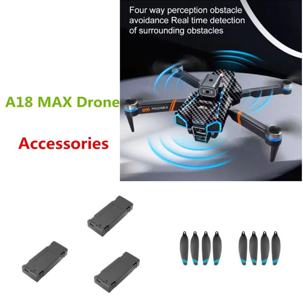 A18 MAX Drone Accessory A18 MAX Drone Battery 3.7V 1800mAh / Propeller Blade / Use For A18 Drone Parts
A18 MAX Drone Accessory A18 MAX Drone Battery 3.7V 1800mAh / Propeller Blade / Use For A18 Drone Parts