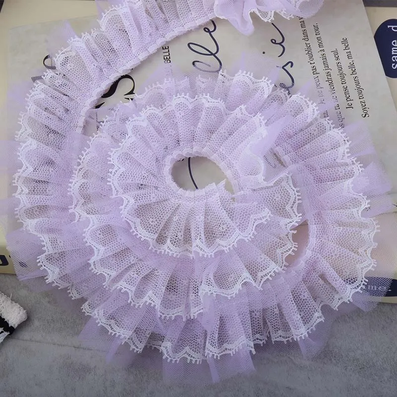 40Yds/Lot Two Layers Mesh Fabric White Pink Blue Green Ruffled Lace Trims Embroidered Ruffle Trim DIY Wedding Dress
40Yds/Lot Two Layers Mesh Fabric White Pink Blue Green Ruffled Lace Trims Embroidered Ruffle Trim DIY Wedding Dress