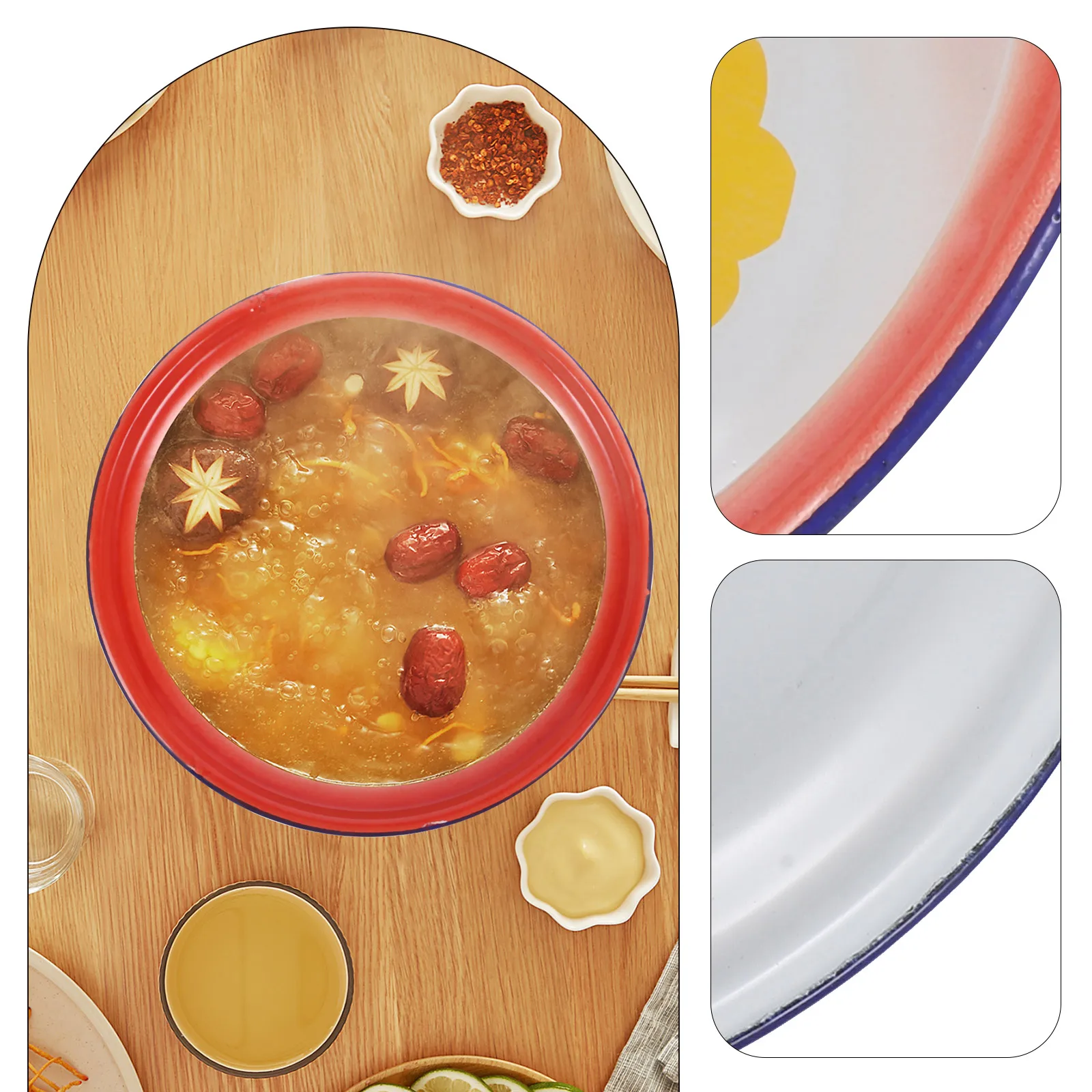 5 Pcs Retro Enamel Disc Soup Bowls Kitchen Serving Vintage Enameled Spaghetti Salad Mixing
5 Pcs Retro Enamel Disc Soup Bowls Kitchen Serving Vintage Enameled Spaghetti Salad Mixing