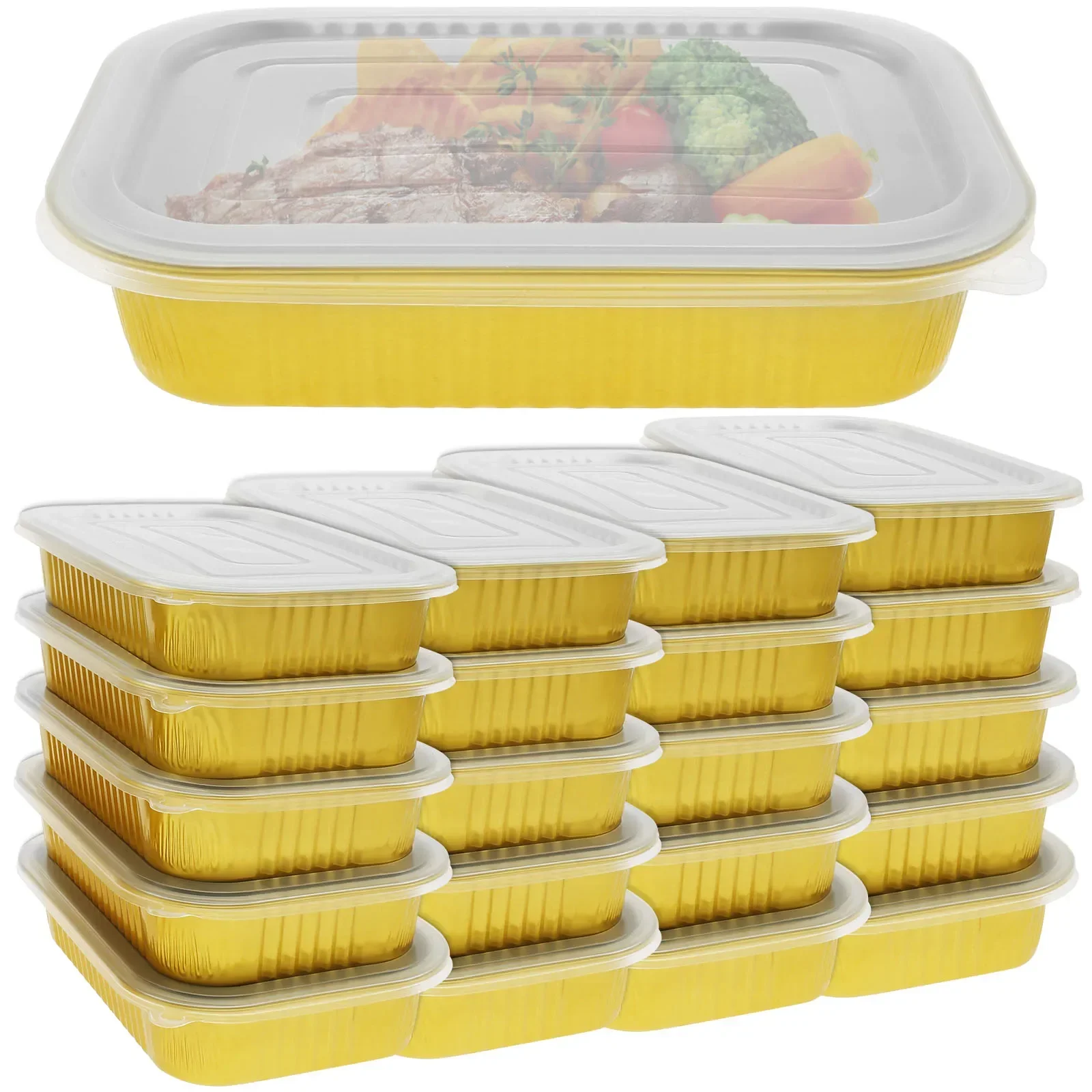 20Pcs Aluminum Foil Pans with Lids Food Grade Aluminum Foil Baking Tray Gold Foil Tray Container Rectangular Aluminum Cake Pans
20Pcs Aluminum Foil Pans with Lids Food Grade Aluminum Foil Baking Tray Gold Foil Tray Container Rectangular Aluminum Cake Pans