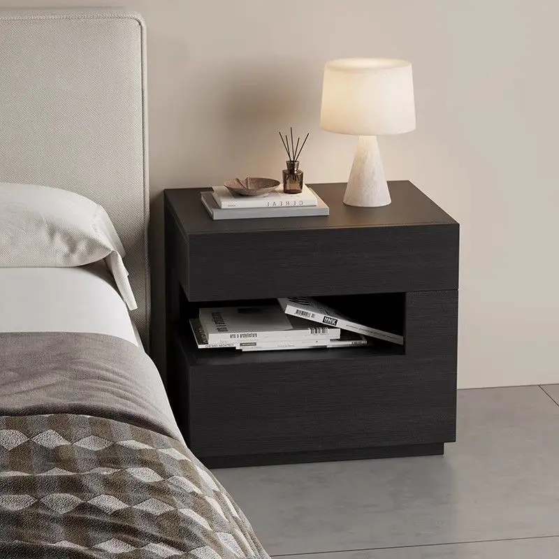 Solid wood minimalist bedside table Bedroom bedside cabinet Locker Italian black
Solid wood minimalist bedside table Bedroom bedside cabinet Locker Italian black