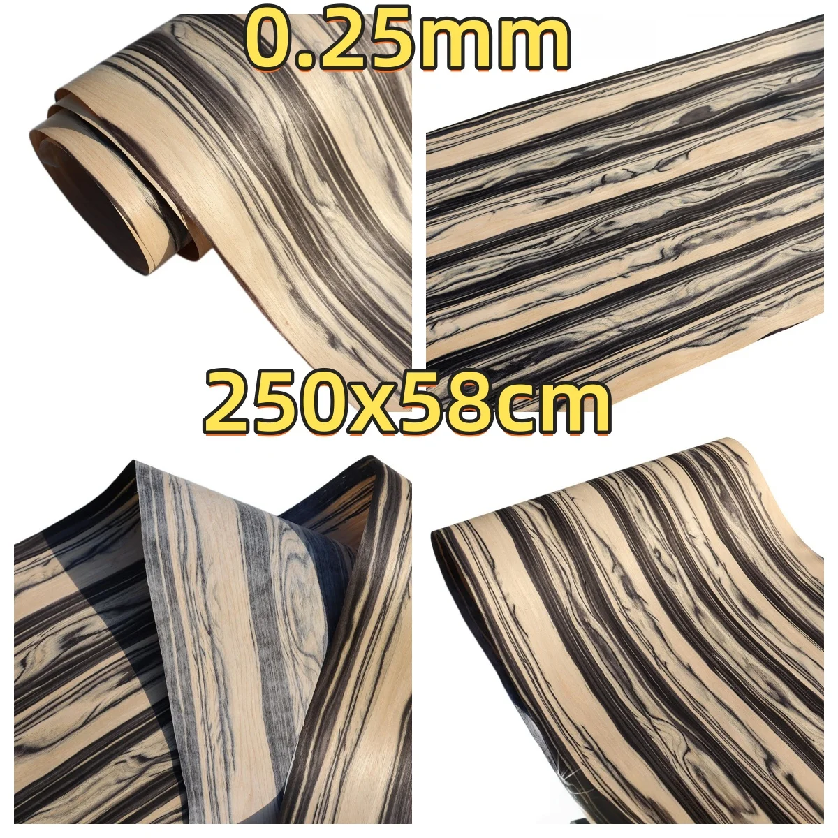 Black And White Ebony Tech Veneer, 0.25mm, 250x58cm, For Screen Making & Cover Decoration.(Backing Non-woven Fabric)
Black And White Ebony Tech Veneer, 0.25mm, 250x58cm, For Screen Making & Cover Decoration.(Backing Non-woven Fabric)
