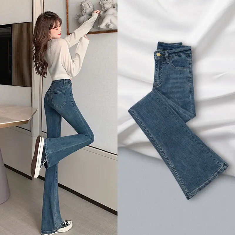 High Waist Stretch Flare Denim Pants Casual Jeans Women's Autumn Winter Classic Blue Gray Slim Jeans Trousers Ladies Streetwear
High Waist Stretch Flare Denim Pants Casual Jeans Women's Autumn Winter Classic Blue Gray Slim Jeans Trousers Ladies Streetwear