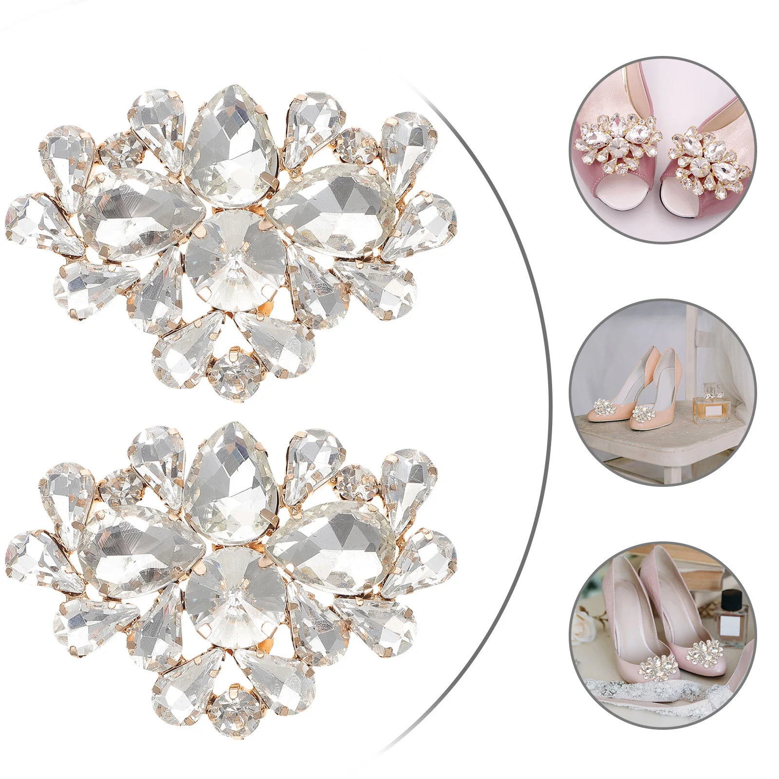 Crystal Shoe Clips Rhinestone Decorations Golden Heels Wedding Engagement Anniversary Prom Birthday Shoe Accessories
Crystal Shoe Clips Rhinestone Decorations Golden Heels Wedding Engagement Anniversary Prom Birthday Shoe Accessories
