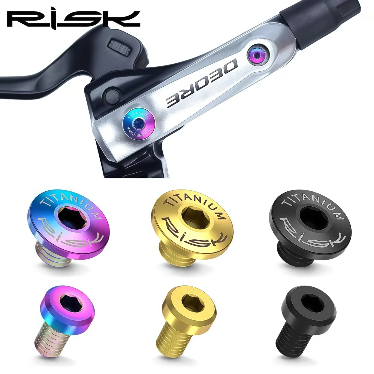 RISK Titanium Bike Disc Brake Master Cylinder Cap & Bleed Port Bolts For SHIMANO XT / XTR / Deore – Integrated / Split Brake Lev
RISK Titanium Bike Disc Brake Master Cylinder Cap & Bleed Port Bolts For SHIMANO XT / XTR / Deore – Integrated / Split Brake Lev