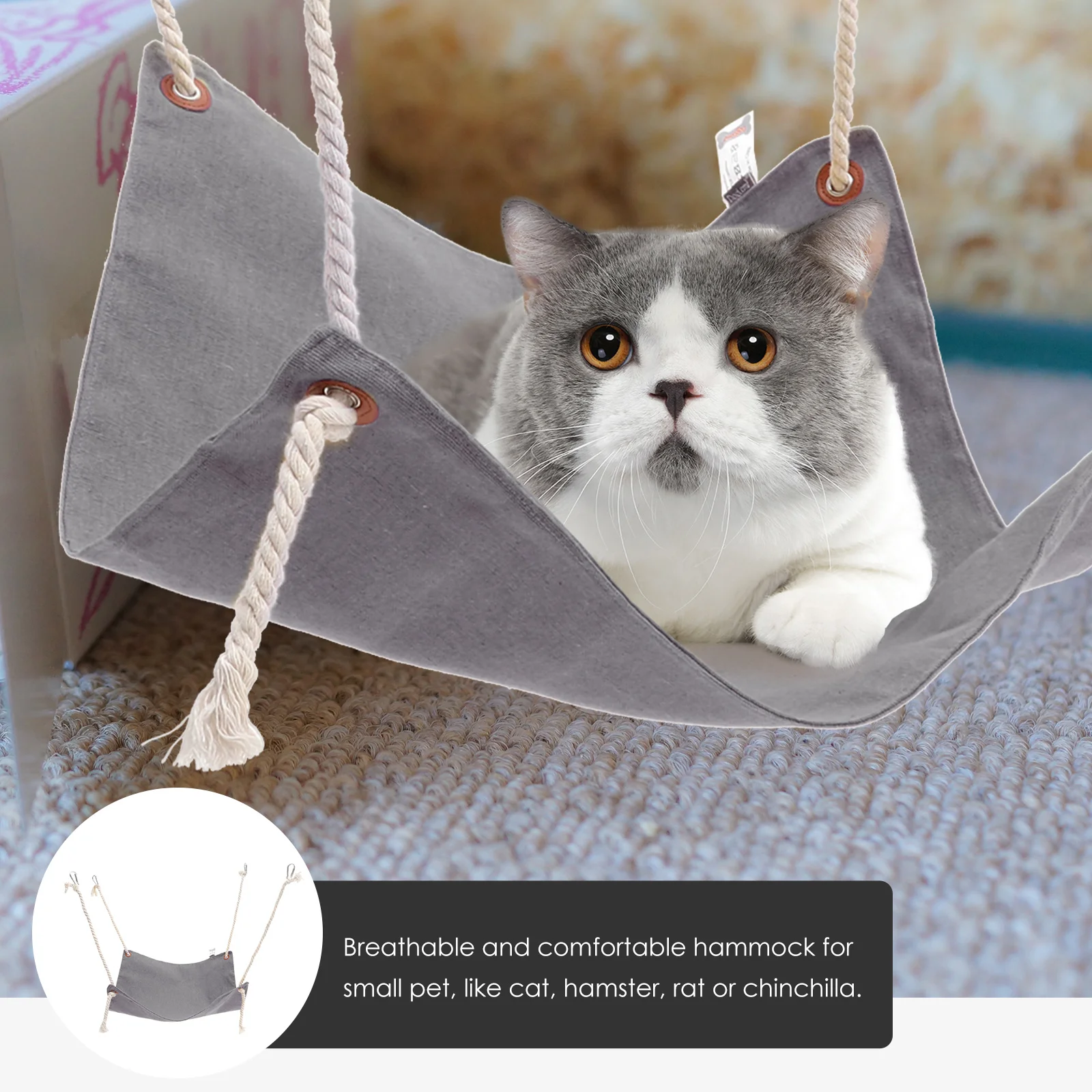 Adjustable Hanging Cat Bed Reversible Double Sided Hammock Shallow Grey Small Pets Cat House Easy Clean Washable Nest
Adjustable Hanging Cat Bed Reversible Double Sided Hammock Shallow Grey Small Pets Cat House Easy Clean Washable Nest