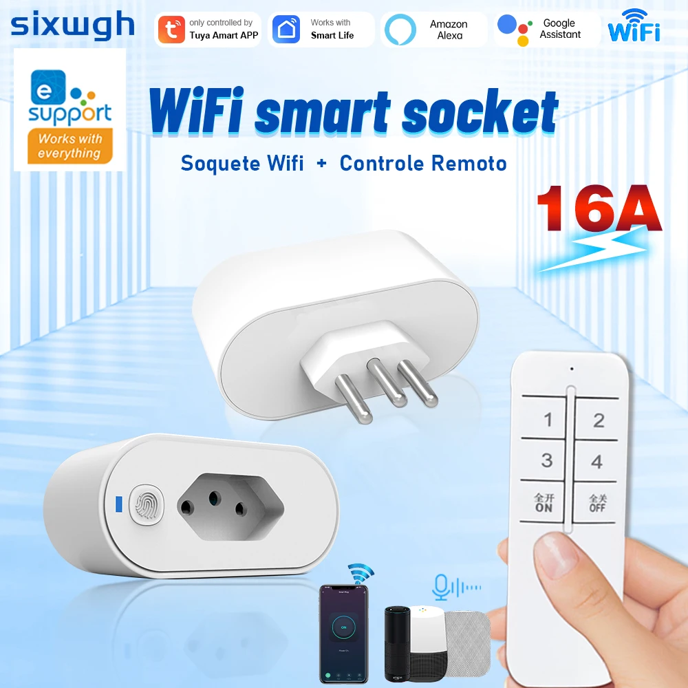 SIXWGH Brazilian Standard WiFi Smart Socket For Remote Control Through The Easy Connect Application And Alexa Voice Control
SIXWGH Brazilian Standard WiFi Smart Socket For Remote Control Through The Easy Connect Application And Alexa Voice Control