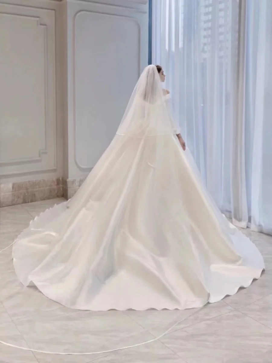 Korean Sle Satin Light Wedding Dr One oulder Long Sve Slimming New Model Main Dr Elely Simple Vintage Train ...
Korean Sle Satin Light Wedding Dr One oulder Long Sve Slimming New Model Main Dr Elely Simple Vintage Train ...