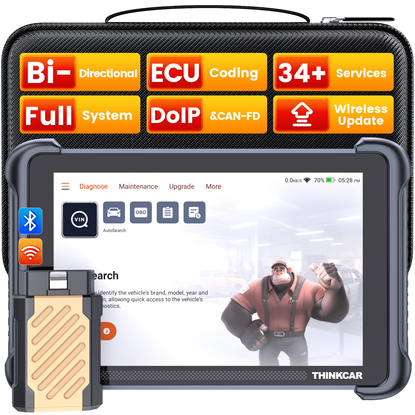 Lifetime Free Update THINKCAR THINKSCAN 689BT OBD2 Diagnostic Tool DOIP CANFD Bi-directional ECU Coding 34 Resets
Lifetime Free Update THINKCAR THINKSCAN 689BT OBD2 Diagnostic Tool DOIP CANFD Bi-directional ECU Coding 34 Resets