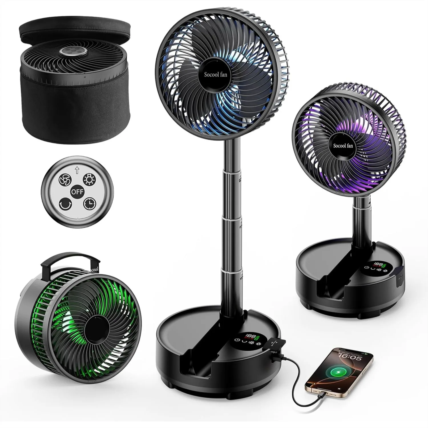 20000mAh Portable Fan Foldable Wireless Rechargeable with 8-Speed & 112H, 90° Oscillating Floor Standing Fan Remote, Desk Fan
20000mAh Portable Fan Foldable Wireless Rechargeable with 8-Speed & 112H, 90° Oscillating Floor Standing Fan Remote, Desk Fan