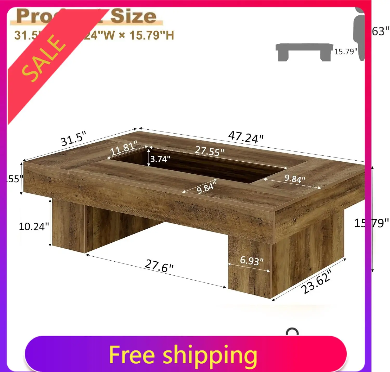 Coffee Table, Modern Wood Led Living Room Table with Storage, Farmhouse Large Rectangle Center Table with LED Light, Unique Wide
Coffee Table, Modern Wood Led Living Room Table with Storage, Farmhouse Large Rectangle Center Table with LED Light, Unique Wide