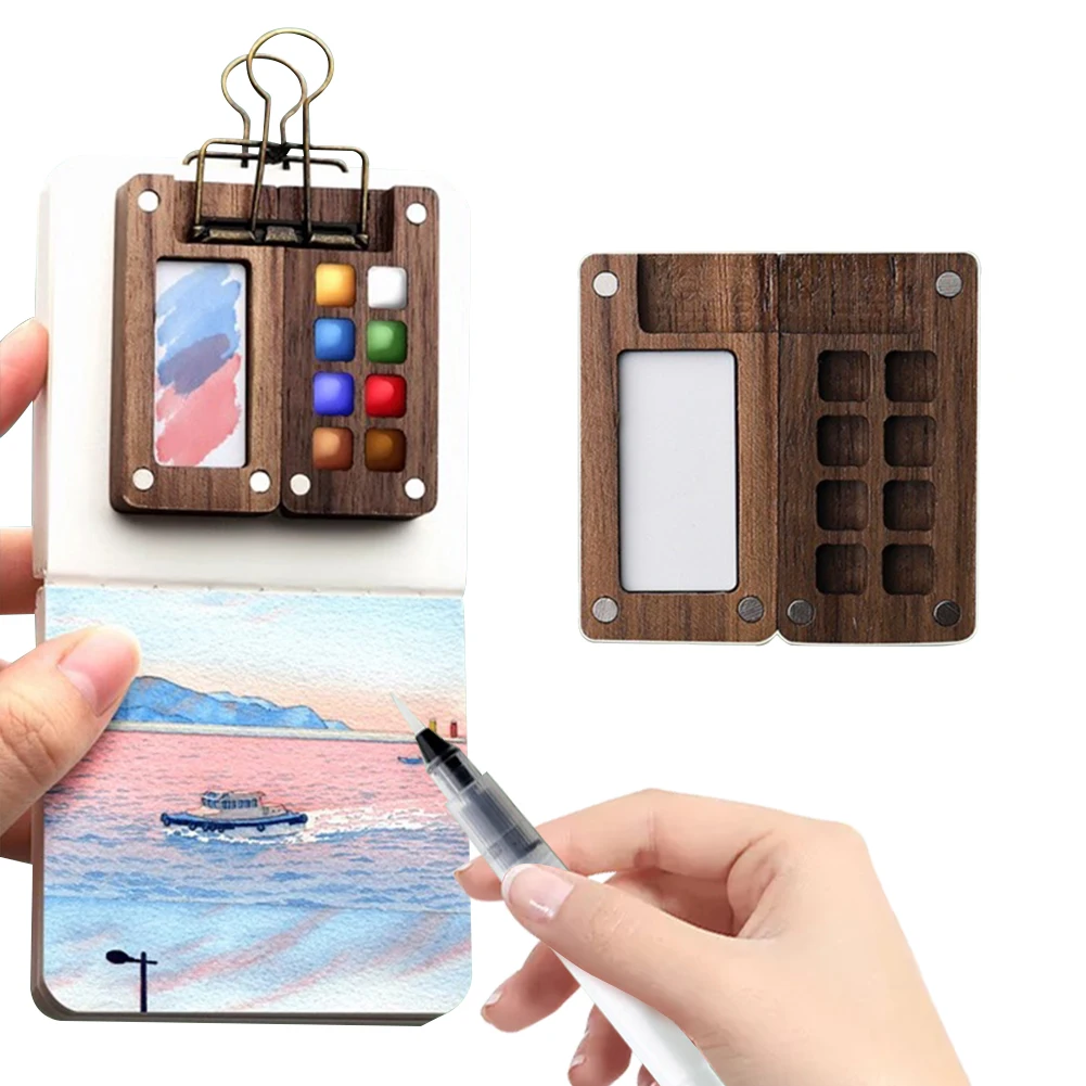 Travel Paint Palette Pocket Artist Watercolor Set with Clip Portable Watercolor Set Wooden Grid Paint Box for School
Travel Paint Palette Pocket Artist Watercolor Set with Clip Portable Watercolor Set Wooden Grid Paint Box for School