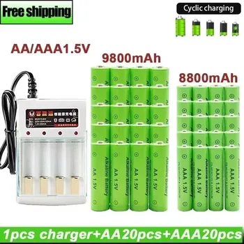 2024 best-selling1.5V 충전식 배터리, AA9800mah AAA8800mah + 충전기, LED 손전등 또는 전자 장치 알카라인 기술