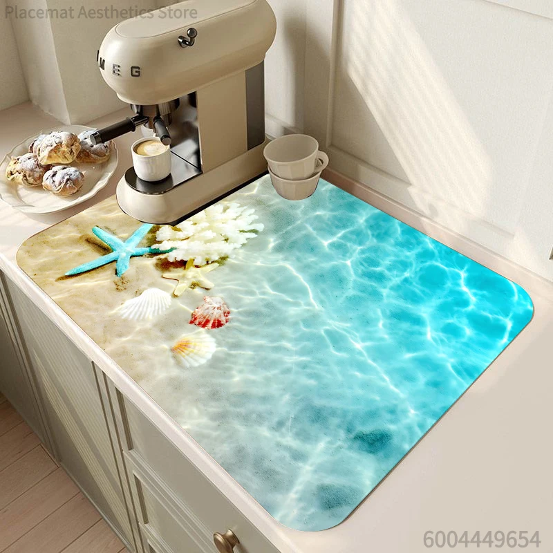 Hot Sale Refreshing Coastal Clear Water Drying Mat Non Slip Absorbent Heat Resistant Kitchen Countertop Sink Protector Mat
Hot Sale Refreshing Coastal Clear Water Drying Mat Non Slip Absorbent Heat Resistant Kitchen Countertop Sink Protector Mat