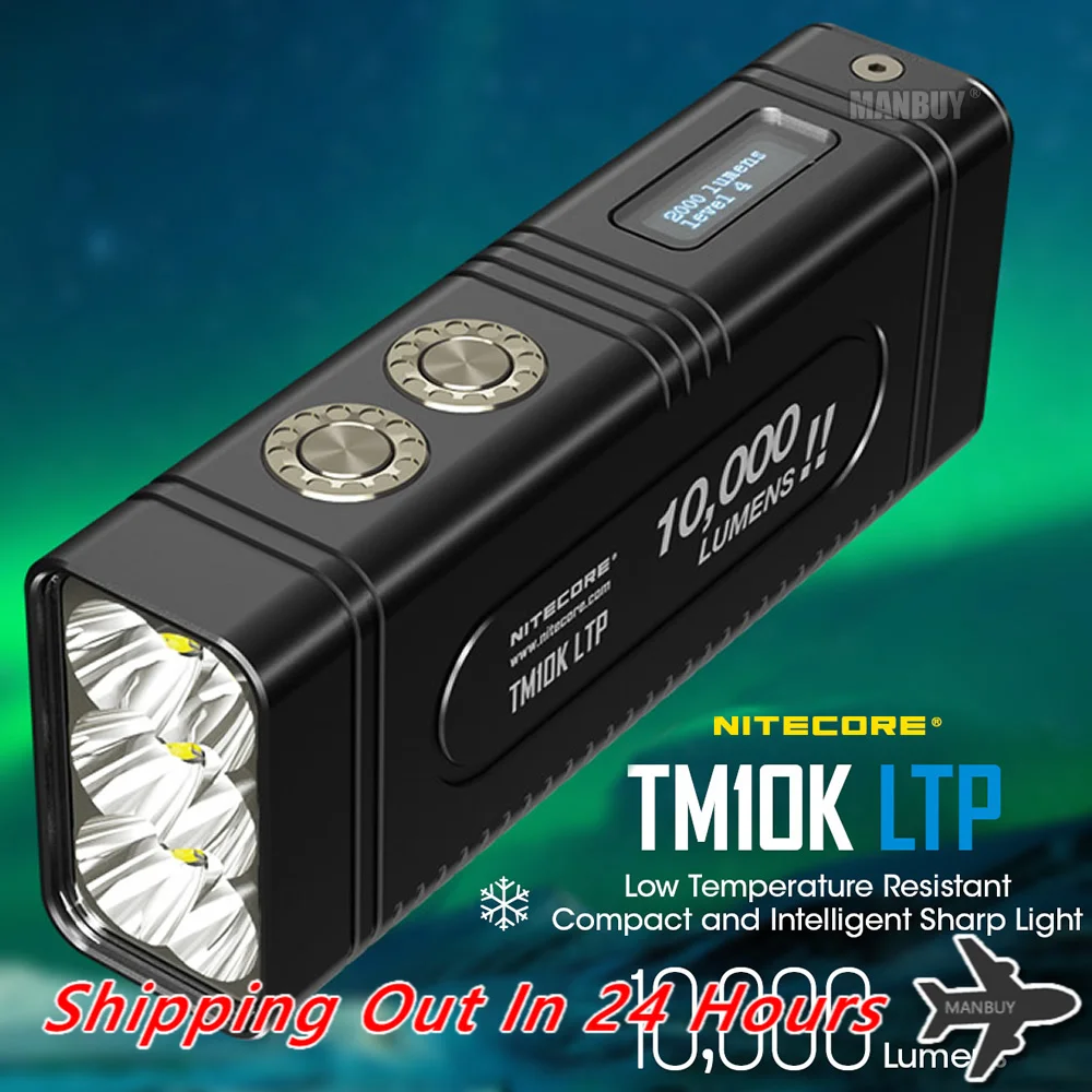 NITECORE TM10KLTP 10000 LMs 6×CREE XHP35 HD Hight Light Rechargeable Flashlight Included Low Temperature Resistant -40C Battery
NITECORE TM10KLTP 10000 LMs 6×CREE XHP35 HD Hight Light Rechargeable Flashlight Included Low Temperature Resistant -40C Battery