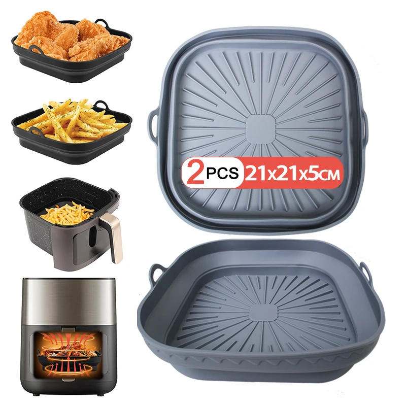 Silicone Tray Air Fryer Square Oil-free Silicone Basket Container Dish Utensils for Microwave Oven
Silicone Tray Air Fryer Square Oil-free Silicone Basket Container Dish Utensils for Microwave Oven
