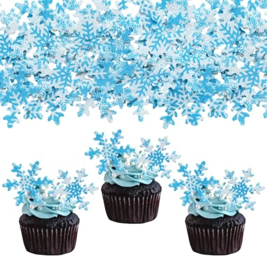 50Pcs Edible Cupcake Cake Toppers Snowflake Cake Decorations for Christmas Winter Frozen Theme Party Supply Decoration
50Pcs Edible Cupcake Cake Toppers Snowflake Cake Decorations for Christmas Winter Frozen Theme Party Supply Decoration