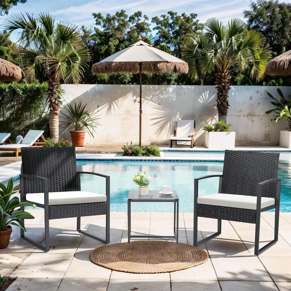 Pieces Patio Bistro Set, Wicker Outdoor Patio Furniture Set, Modern Rattan Patio Chairs With Coffee Table, Patio Conversation Se
Pieces Patio Bistro Set, Wicker Outdoor Patio Furniture Set, Modern Rattan Patio Chairs With Coffee Table, Patio Conversation Se
